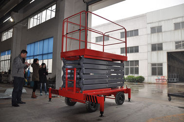 450Kg 적재 능력 유압 자동차는 고도 6 미터를 가진 상승을 플래트홈 가위로 자릅니다