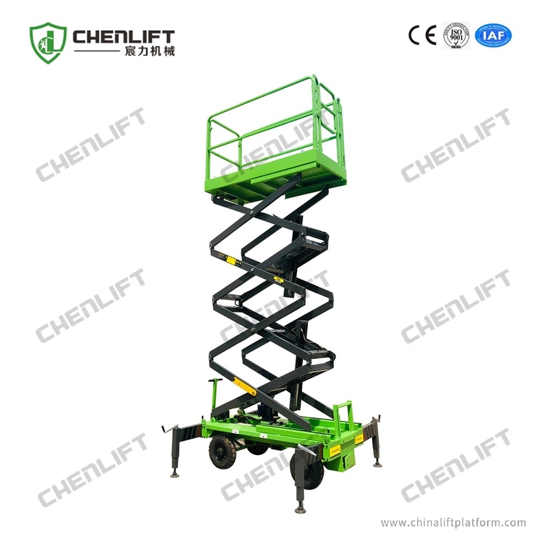 Manual Pushing Mobile Scissor Lift Working Height 8 Meters 500Kg Loading Capacity Aerial Work Platform